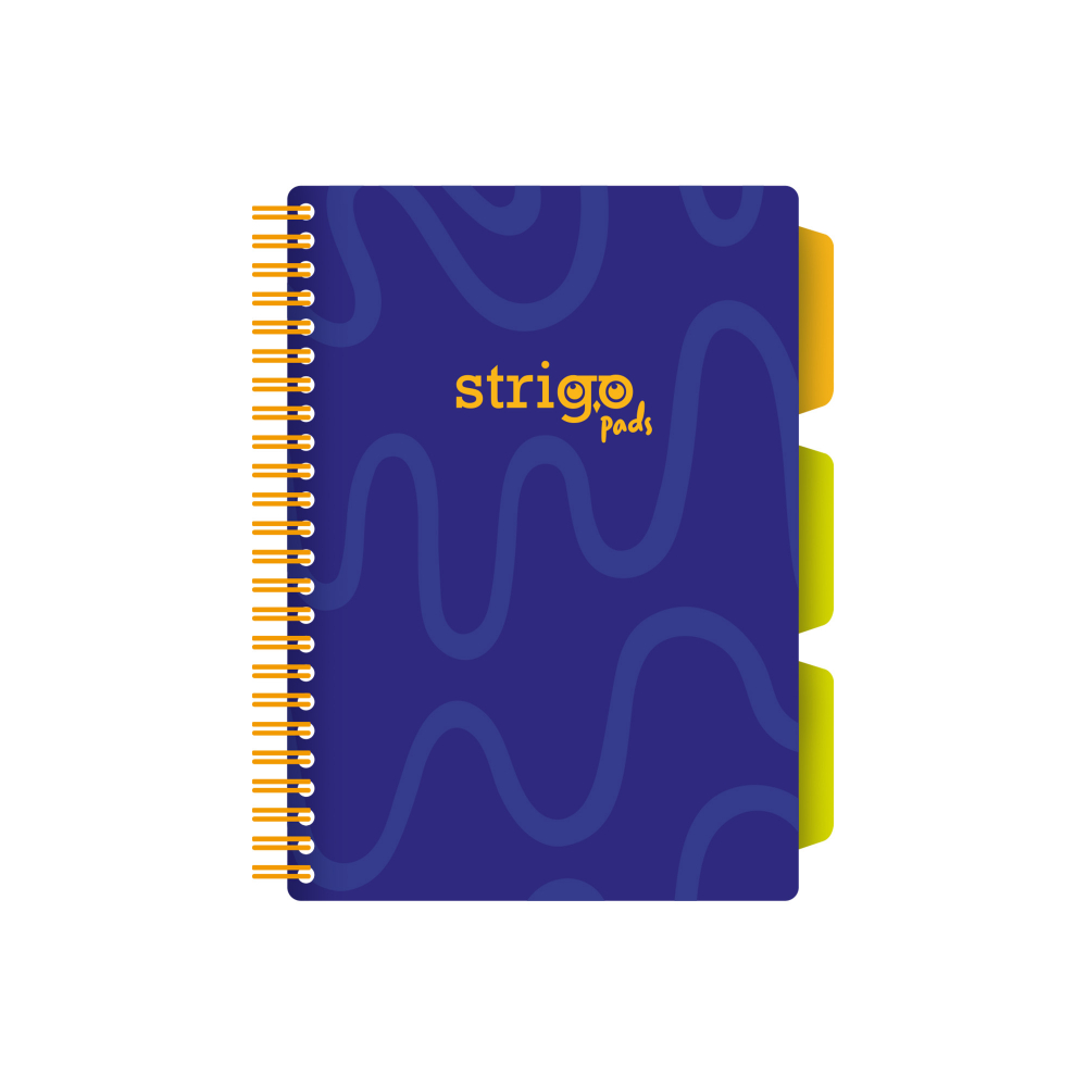 Caiet cu Spirala si Separatoare Strigo Pads Project Book Neon A5, Matematica