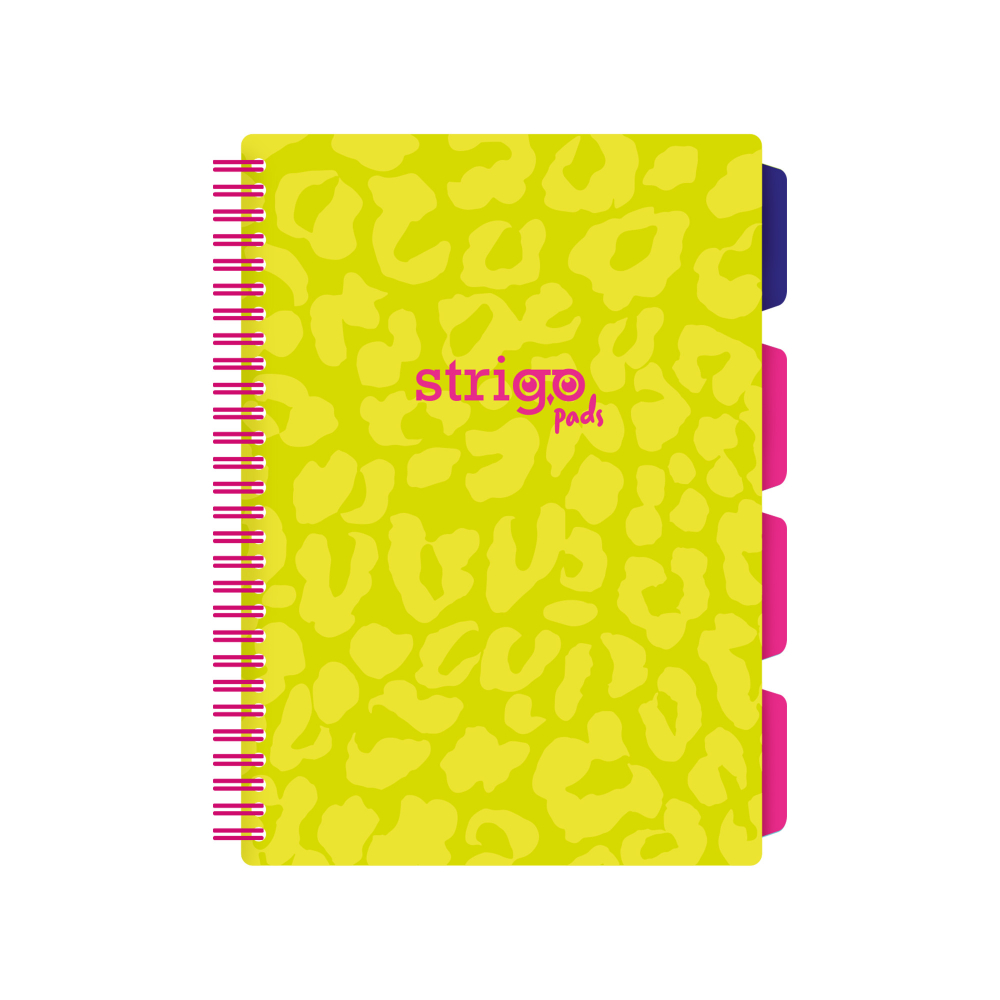 Caiet cu Spirala si Separatoare Strigo Pads Project Book Neon B5, Matematica