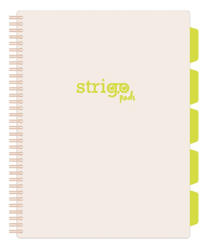 Caiet cu Spirala si Separatoare Strigo Pads Project Book Pastel A4, Matematica, Crem