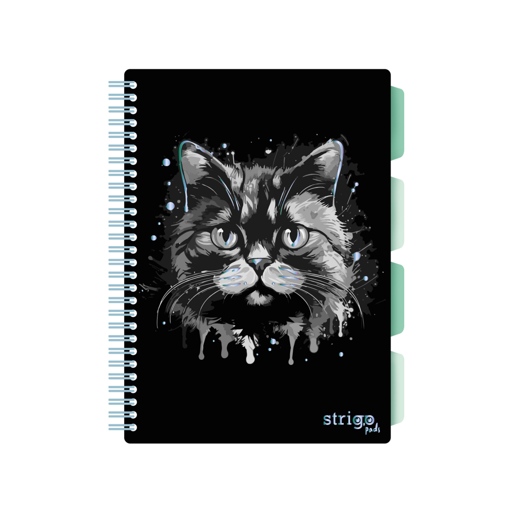 Caiet cu Spirala si Separatoare Strigo Pads Project Book PISICA B5, Matematica