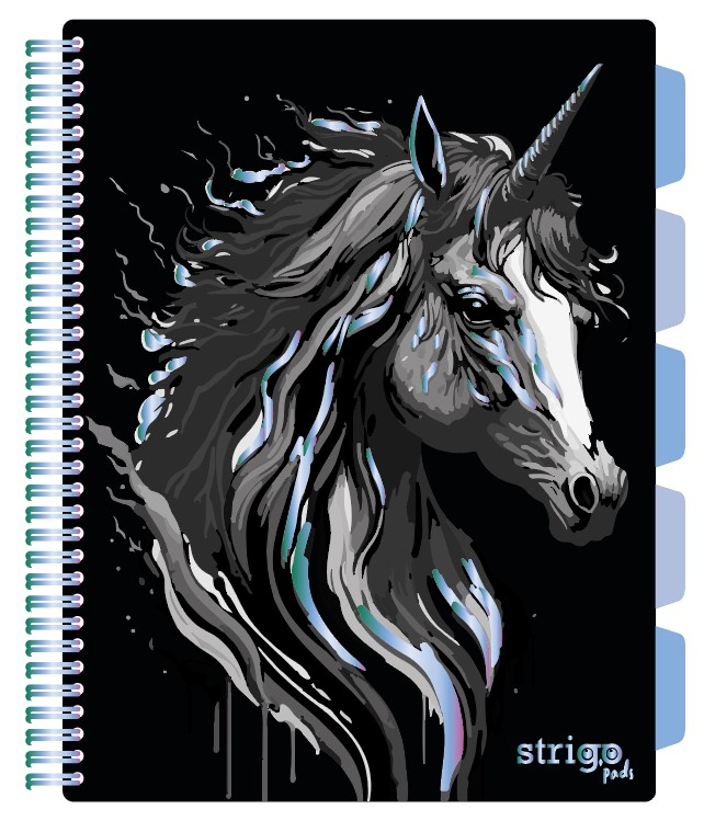 Caiet cu Spirala si Separatoare Strigo Pads Project Book UNICORN A4, Matematica