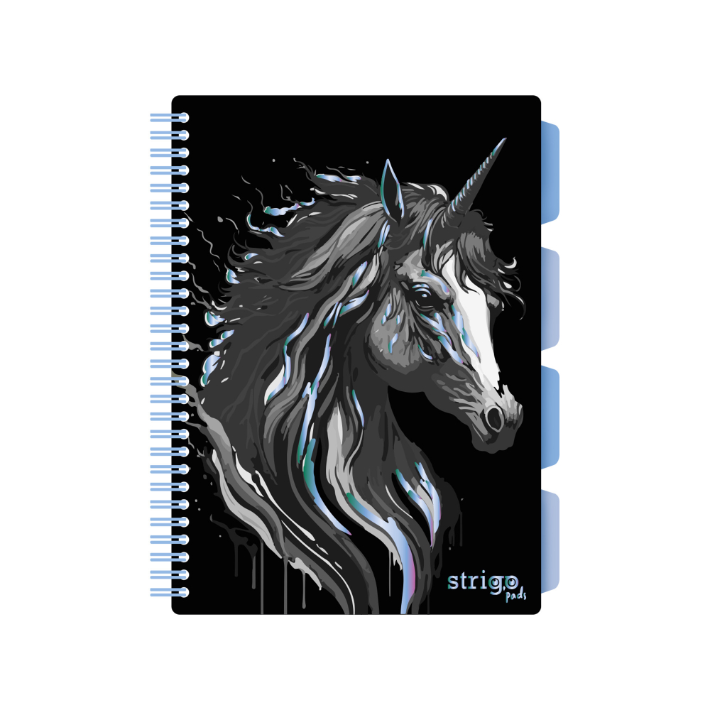 Caiet cu Spirala si Separatoare Strigo Pads Project Book UNICORN B5, Matematica