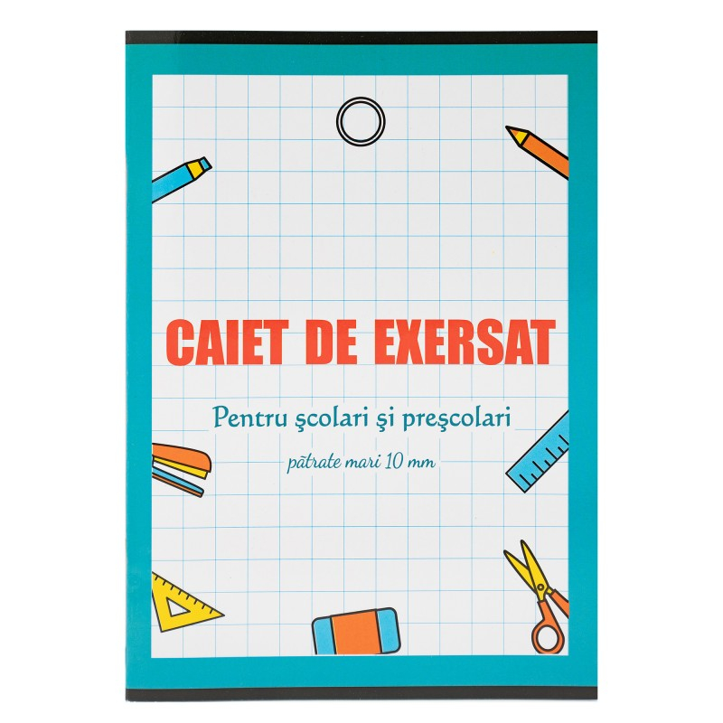 Caiet de exersat A5 pentru prescolari si scolari, 24 file, patratele mari 10mm [4]
