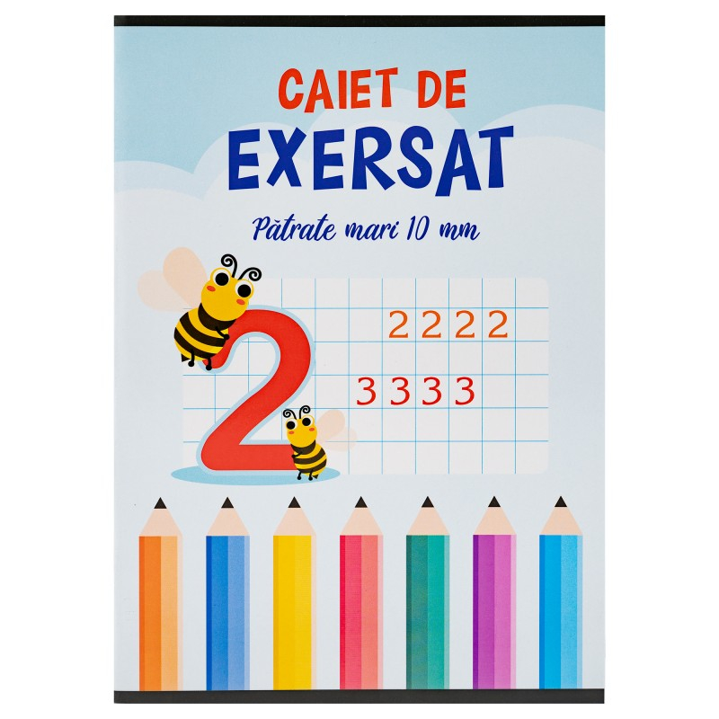 Caiet de exersat A5 pentru prescolari si scolari, 24 file, patratele mari 10mm [2]