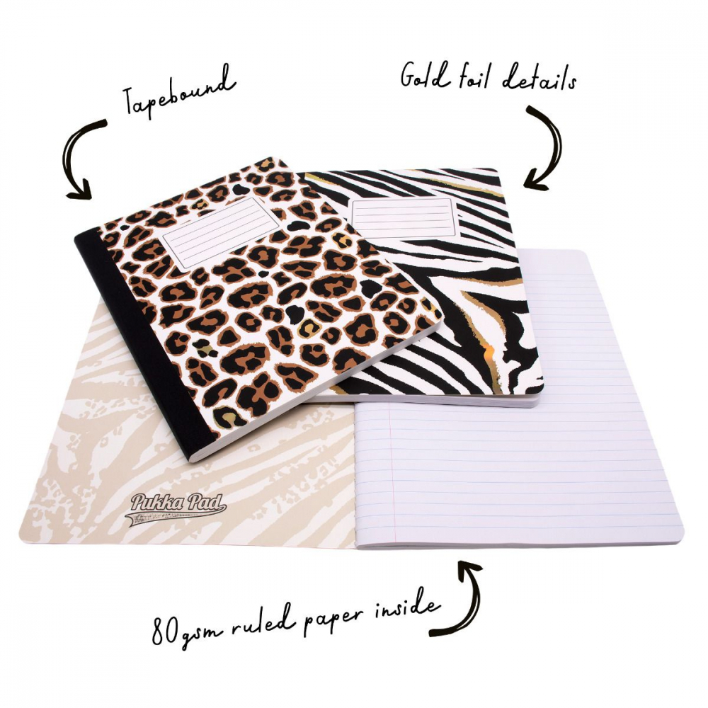 Caiet Pukka Pad Wild Collection Tiger, 140 Pagini Dictando, 24.7 x 19 cm, Hârtie 80g [2]