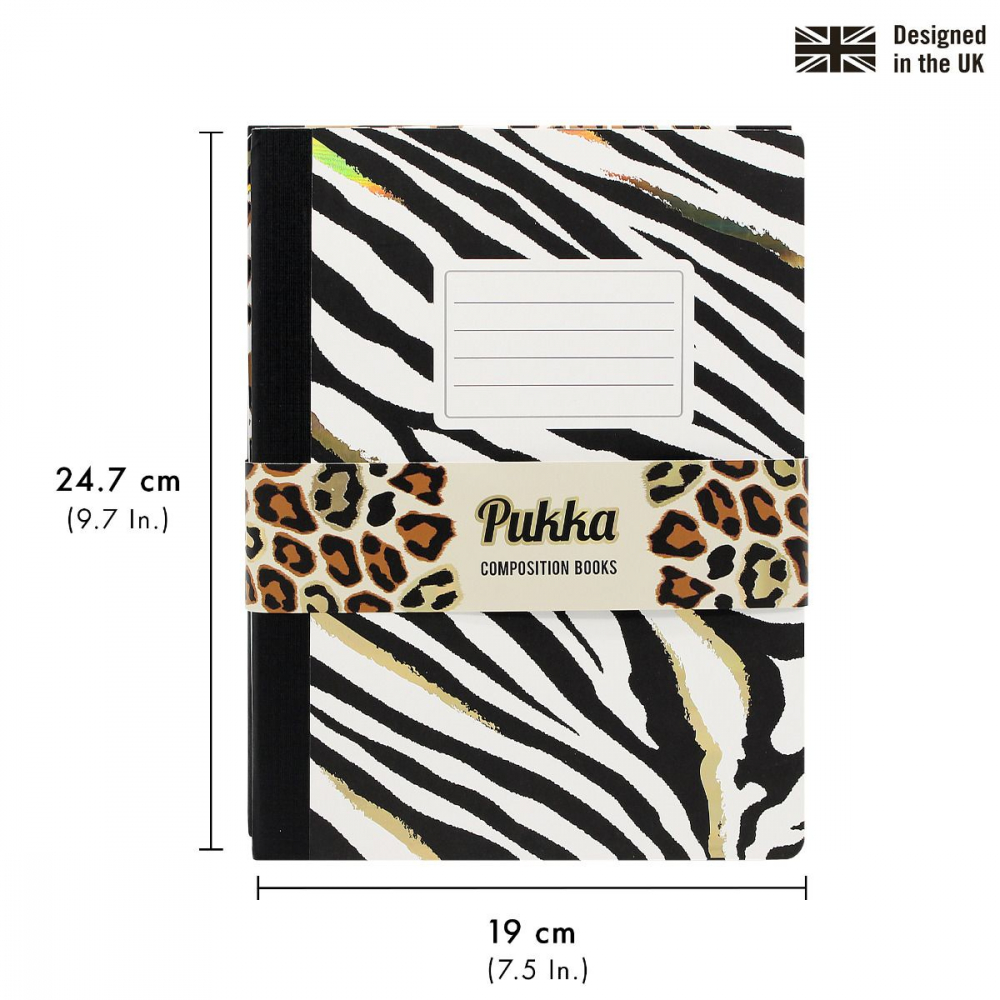 Caiet Pukka Pad Wild Collection Zebra, 140 Pagini Dictando, 24.7 x 19 cm, Hârtie 80g [2]
