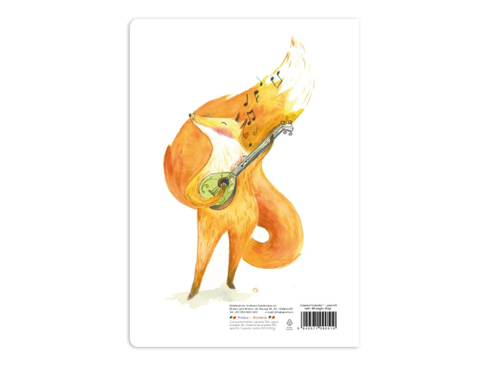 Caiet special A5 foaie velina, ilustratie Vulpoiul trubadur,48 file, 80g [2]