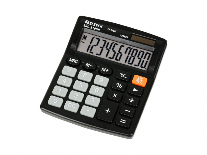 Calculator de birou 10 digiti, 124 x 102 x 25 mm, eleven sdc-810nr