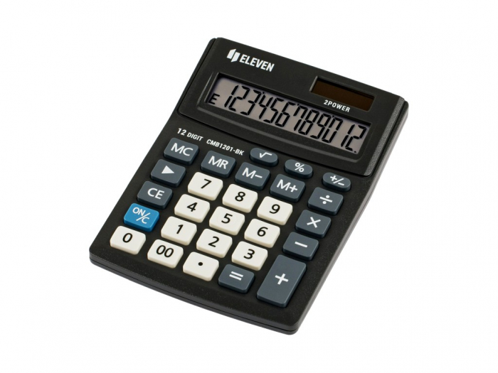 Calculator de birou 12 digiti, 137 x 102 x 31 mm, Eleven CMB1201-BK