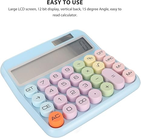 Calculator electronic cu afisare pentru scoala, birou, 12 digiti, albastru deschis,15x14 cm [3]