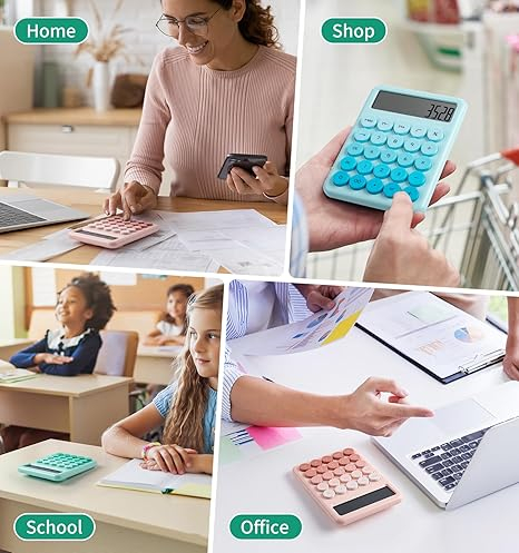 Calculator electronic cu afisare pentru scoala, birou, 12 digiti, verde deschis,14.5x10.5 cm [6]