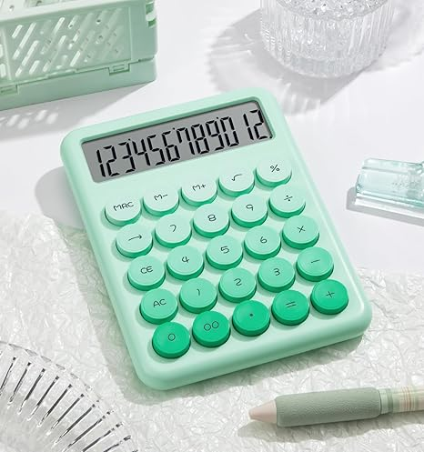 Calculator electronic cu afisare pentru scoala, birou, 12 digiti, verde deschis,14.5x10.5 cm [5]
