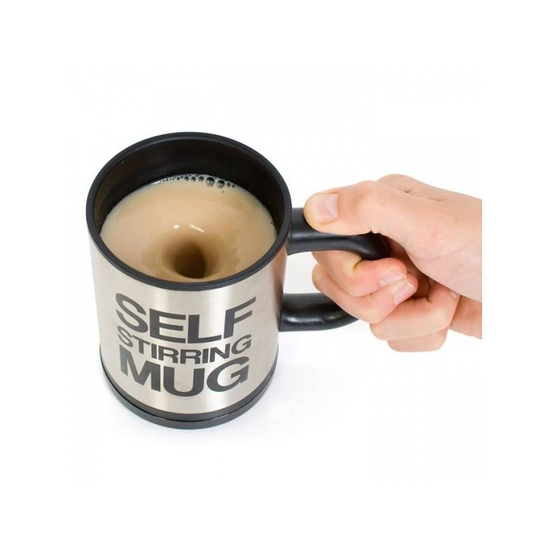 Cana cu maner,capac si automestecare pentru cafea, 2 xbaterii AAA,400 ml [2]