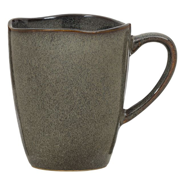 Oem Cana cu margine ondulata din ceramica,gri,380 ml