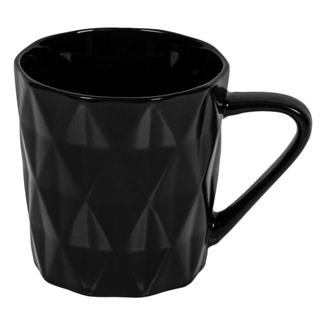 Cana din ceramica,design romb,negru,350 ml