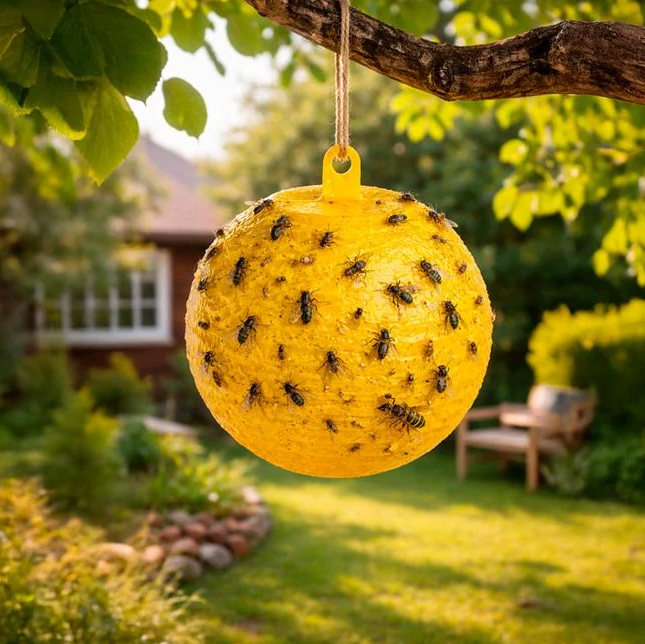 Capcana galbena adeziva pentru insecte, O8 cm