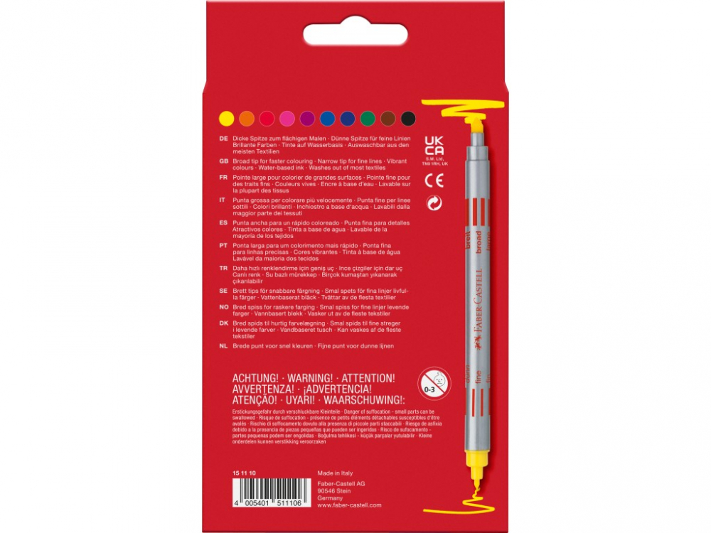 Carioci Faber-Castell 2 capete, 10 culori/set, lavabile [2]