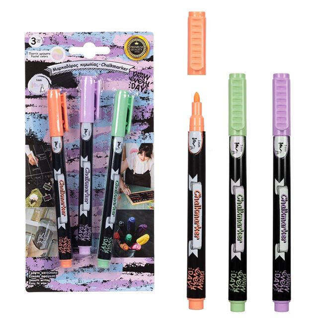 Carioca creta lichida,culori pastelate,3 bucati/set [2]