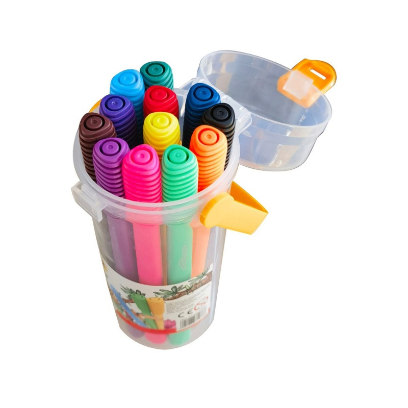 Carioci colorate Keyroad Capfix Connectible, 12 culori, triunghiulare, suport tub plastic [2]