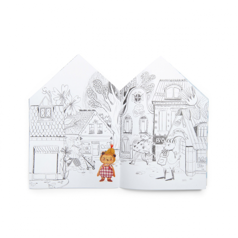Carte de colorat cu abțibilduri Les Minouchkas, Moulin Roty [3]