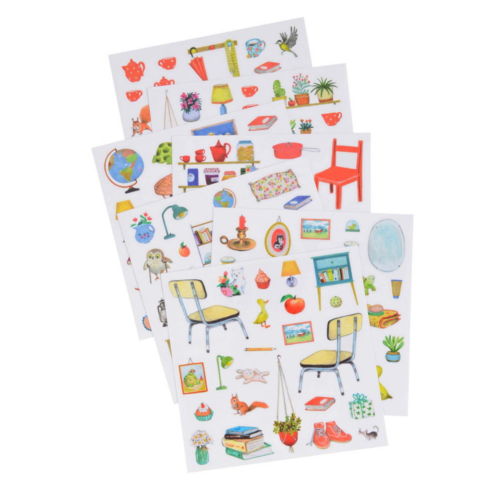 Carte de colorat cu stickere Marea familie, Moulin Roty [3]