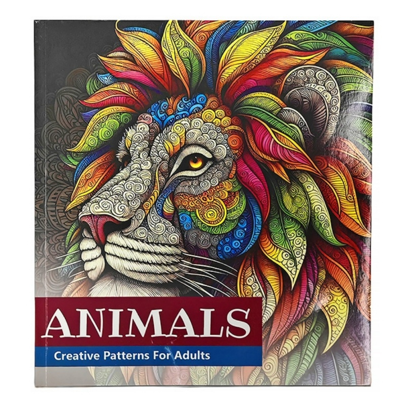 Carte de colorat pentru adulti Animale Mandala, 64 pagini