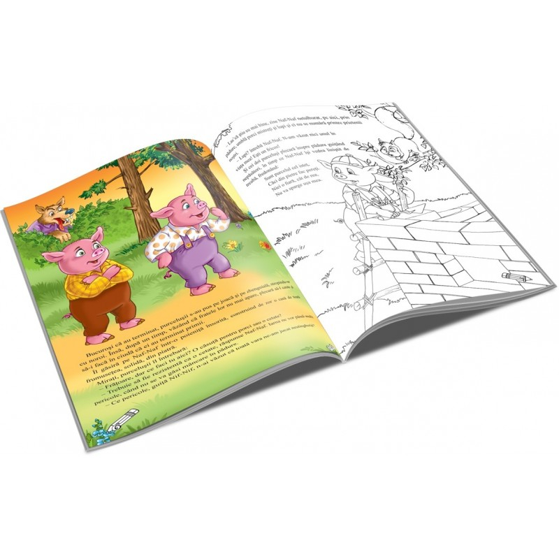 Carte de colorat și povești – Cei trei purceluși, tip A5, 16 pagini [2]