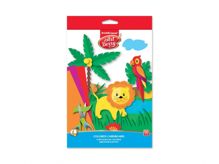 Carton colorat b5,10 culori,170 g mp,10 coli set