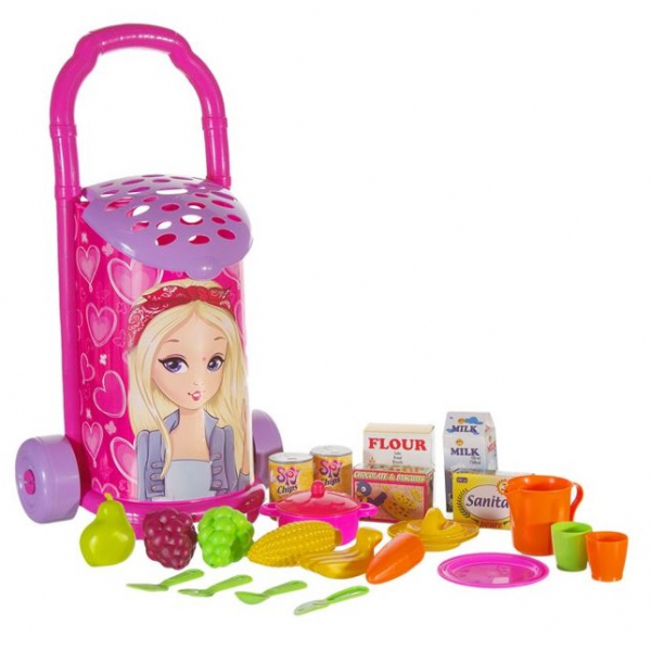 Carucior pentru cumparaturi cu ustensile de bucatarie si alimente 25 de bucati [2]