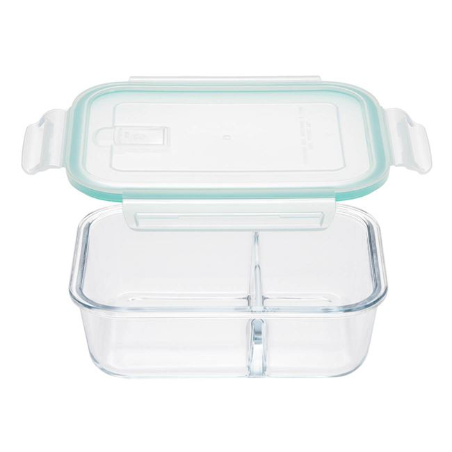 Caserola cu capac din sticla pentru alimente,2 compartimente,1000 ml [5]
