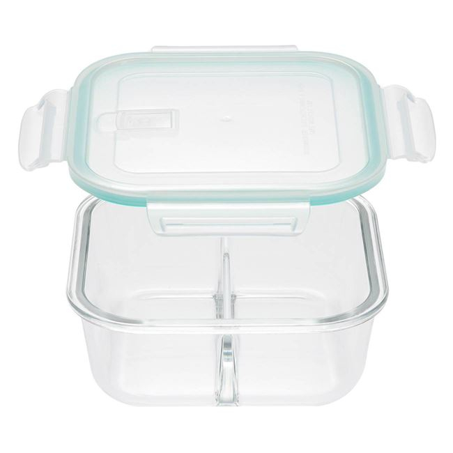 Caserola cu capac din sticla pentru alimente,2 compartimente,1100 ml [5]