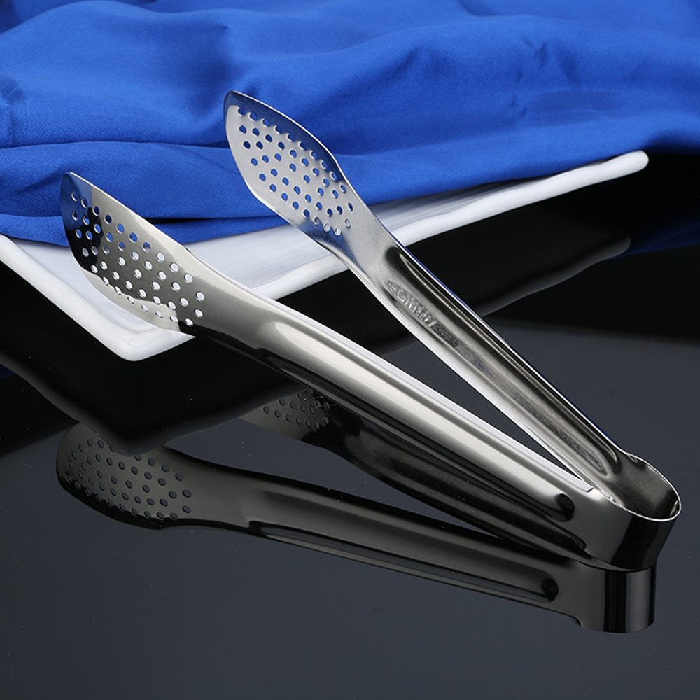 Cleste de bucatarie, inox, cu gauri, pentru grill/servire, 24 cm [2]