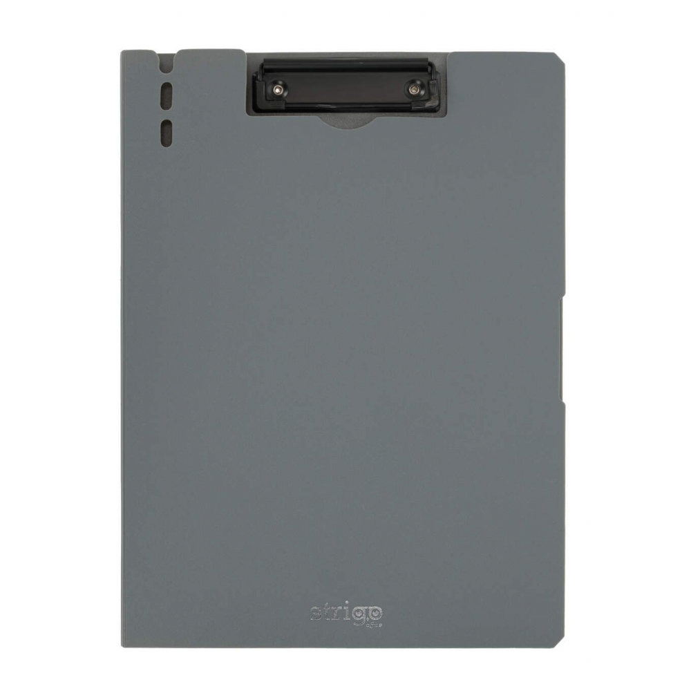 Clipboard Strigo Vertical A4 cu Suport Stilou, Gri