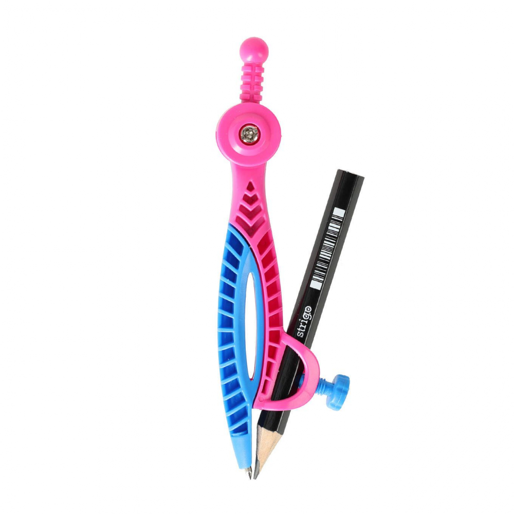 Compas plastic STRIGO cu creion – diverse culori [3]