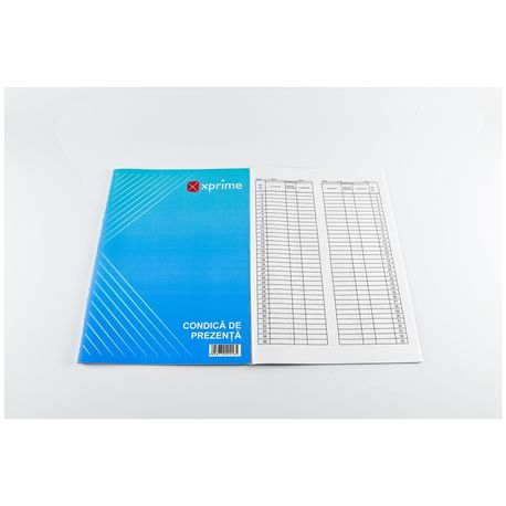 Condica prezenta A4 hartie offset 14 file+coperta carton 300 g mp