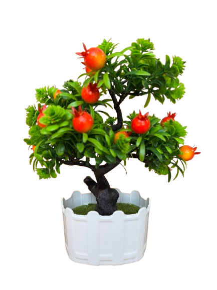 Copacel decorativ artificial cu fructe in ghiveci, plastic,13x8x30 cm [1]