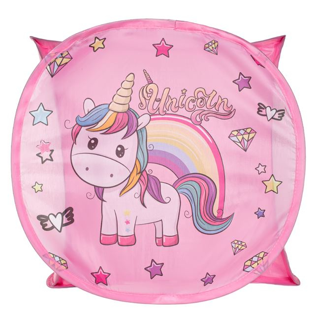 Cos pliabil cu capac pentru jucarii Micul Unicorn,45x45x45 cm [2]