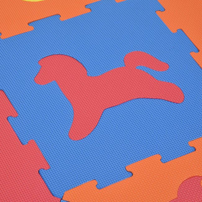Covor de joaca tip puzzle,animale,spuma,multicolor,9 piese [4]