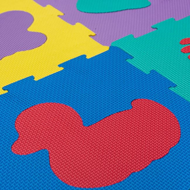 Covor de joaca tip puzzle cu animalute si insecte,spuma,multicolor,9 piese [4]