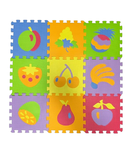 Covor de joaca tip puzzle cu fructe,spuma,multicolor,9 piese [2]