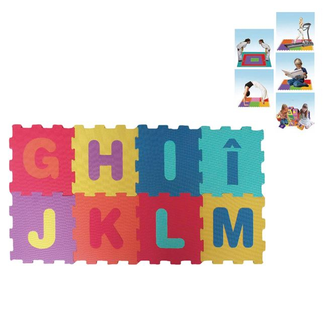 Covor de joaca tip puzzle cu litere de la G-M,spuma,multicolor,8 piese [2]