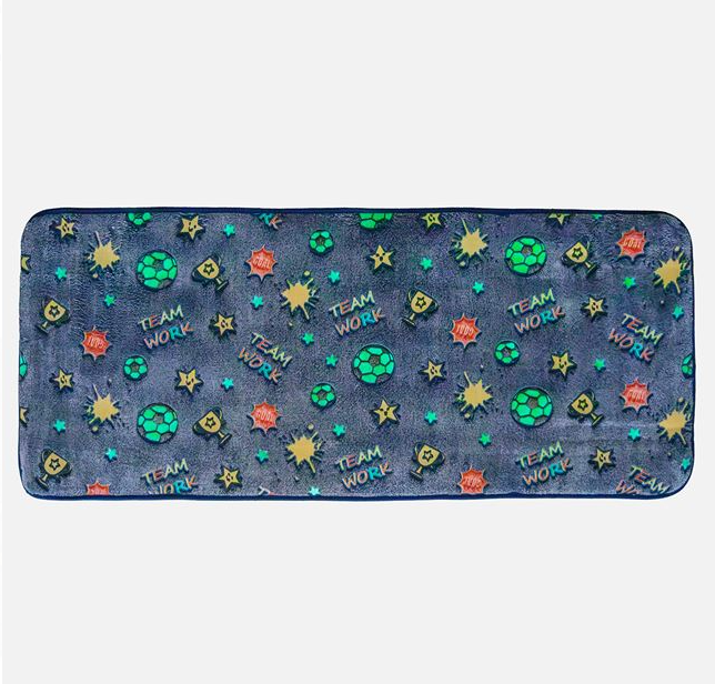 Covor dreptunghiular pentru copii model fotbal,Fosforescent,140x60 cm [2]