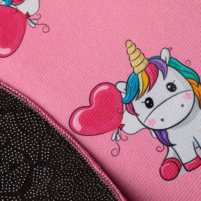 Covor oval pentru copii model cu unicorni,roz,60x90 cm [3]