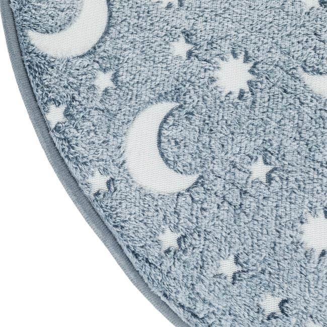 Covor rotund pentru copii cu stele fosforescente,gri,80 cm [4]