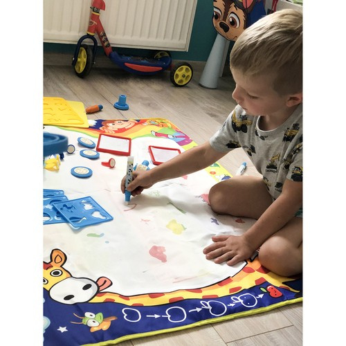 Covoraș Desen cu Apă XXL – 100x80 cm + Markere, Șabloane, Ștampile și Husă [10]