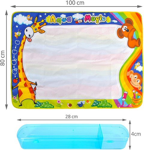 Covoraș Desen cu Apă XXL – 100x80 cm + Markere, Șabloane, Ștampile și Husă [2]