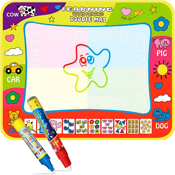 Covoras reutilizabil pentru desen cu apa, include 2 markere magice, 80x60cm [2]