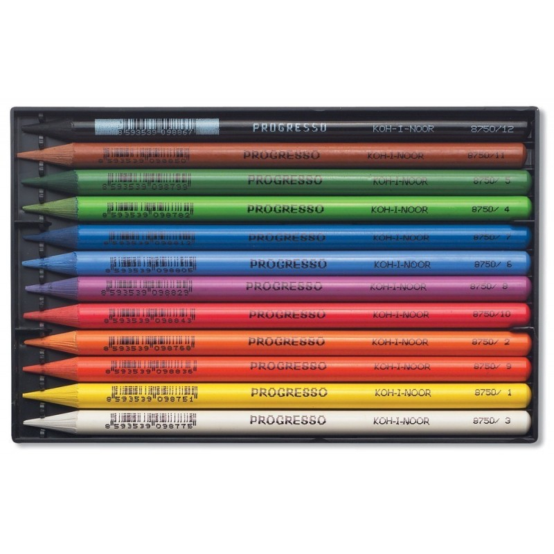 Creioane colorate fara lemn set 12 culori Koh-i-noor PROGRESSO-K8756-12 [2]