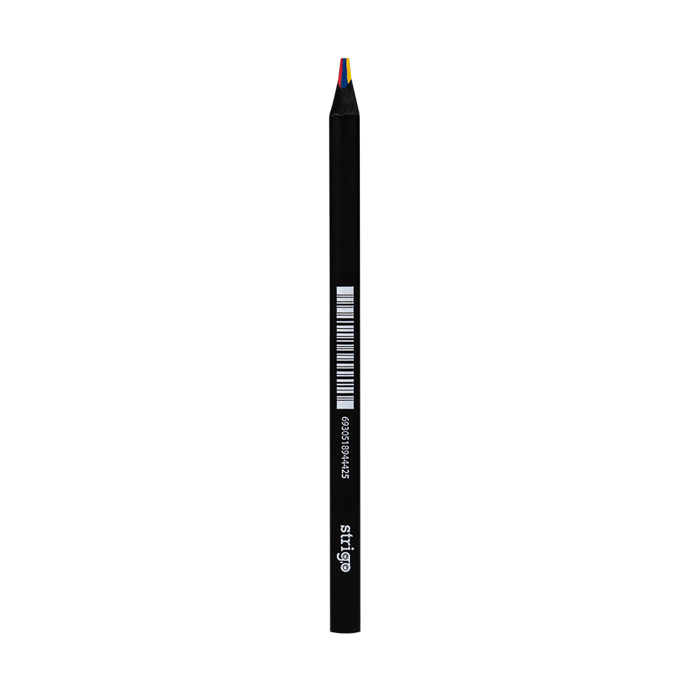 Creioan colorat Strigo multicolor, corp negru