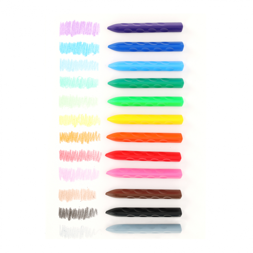 Creioane colorate Strigo triunghiulare, 12 culori, plastic [4]